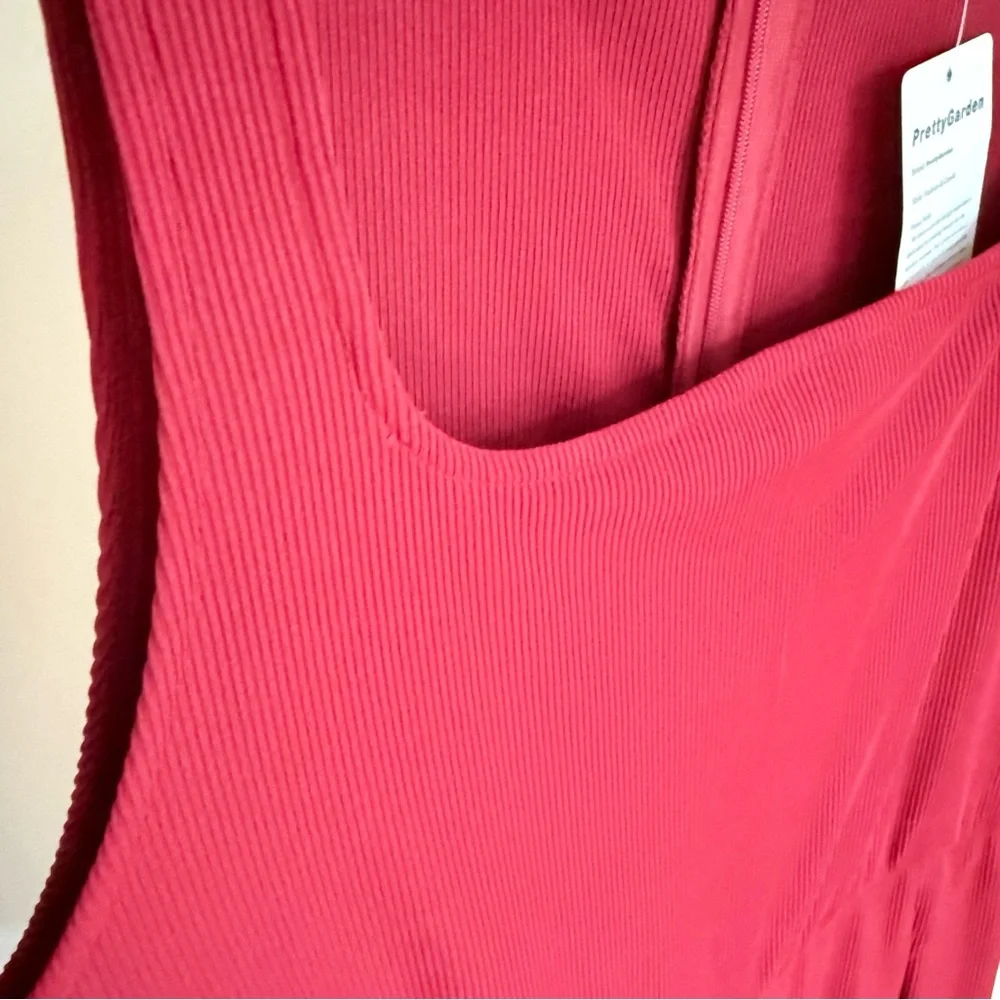 NWT Pretty Garden Deep Red Sleeveless Romper / Pantsuit, Size XL - Picture 7 of 16